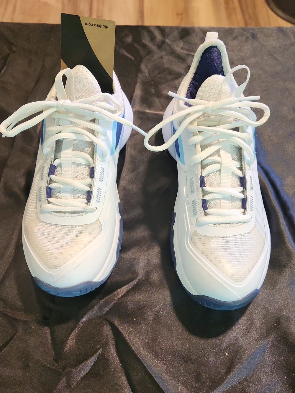 Diadora White and Blue Athletic Tennis Court Shoes